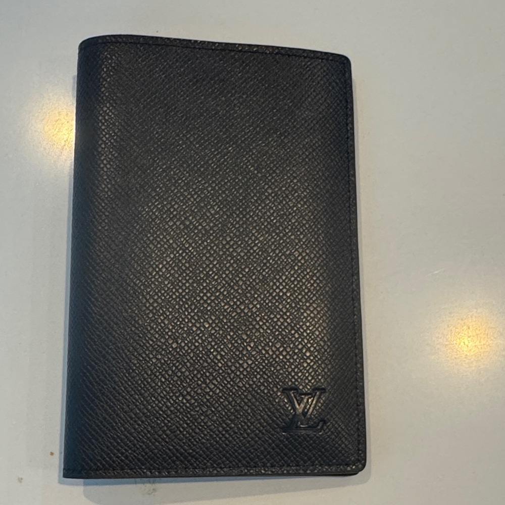 Louis Vuitton Textured Black Card Holder (faux)